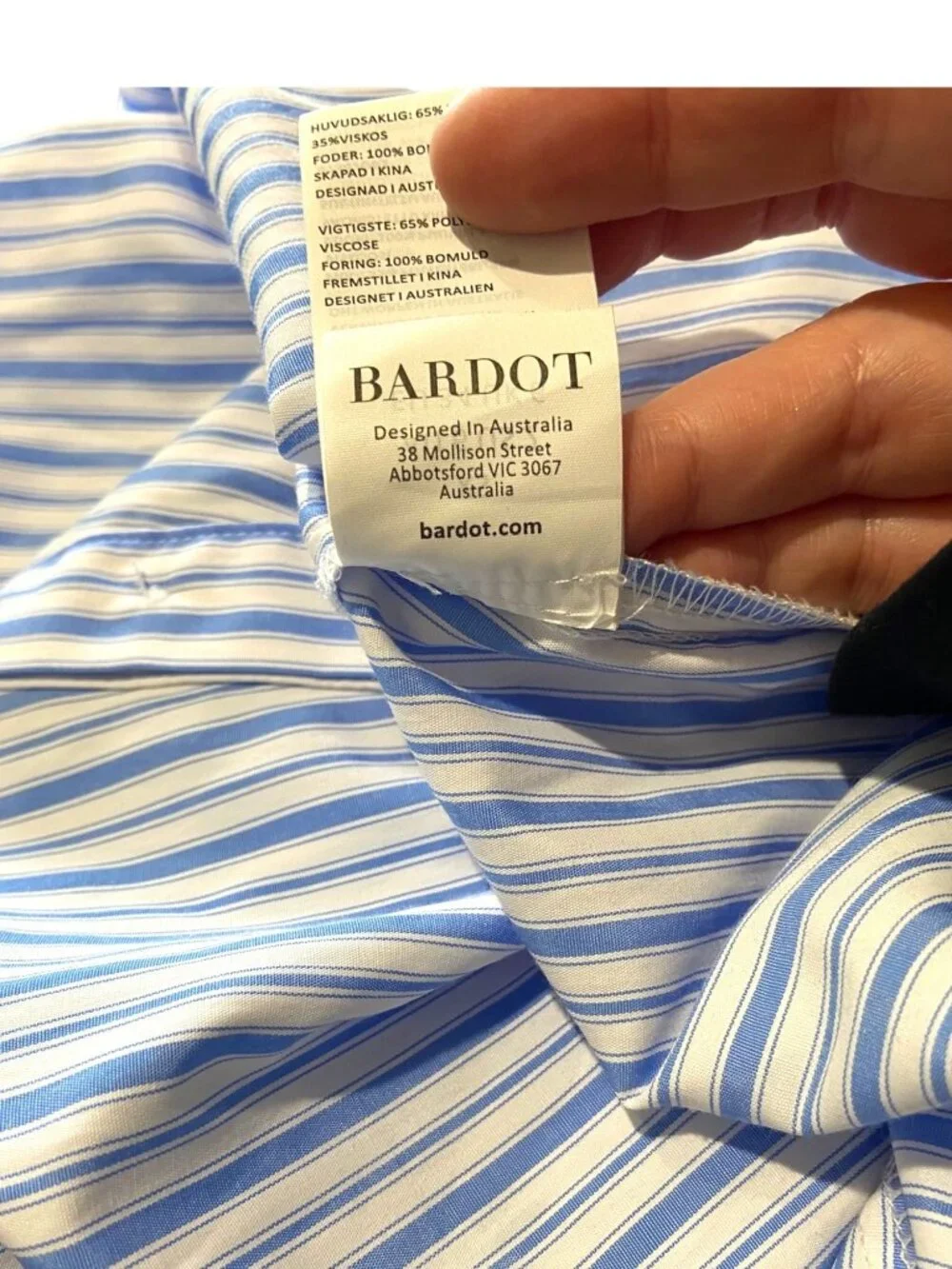 Bardot Cut Out Striped Maxi Dress Blue Size XS Coastal Preppy Cottagecore Summer